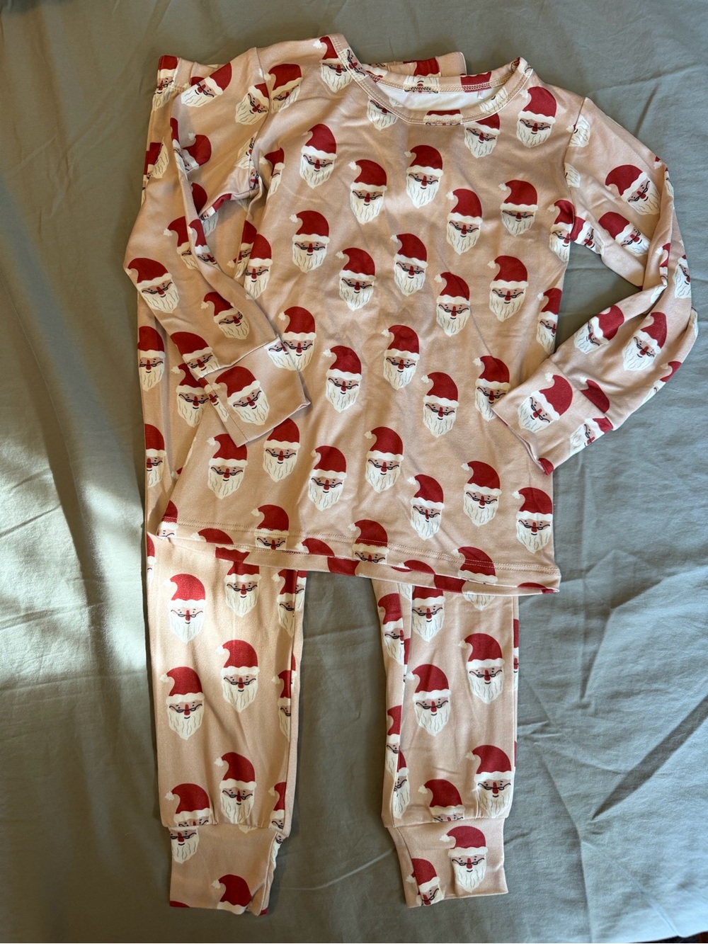 Kids Santa Print Pajama Set